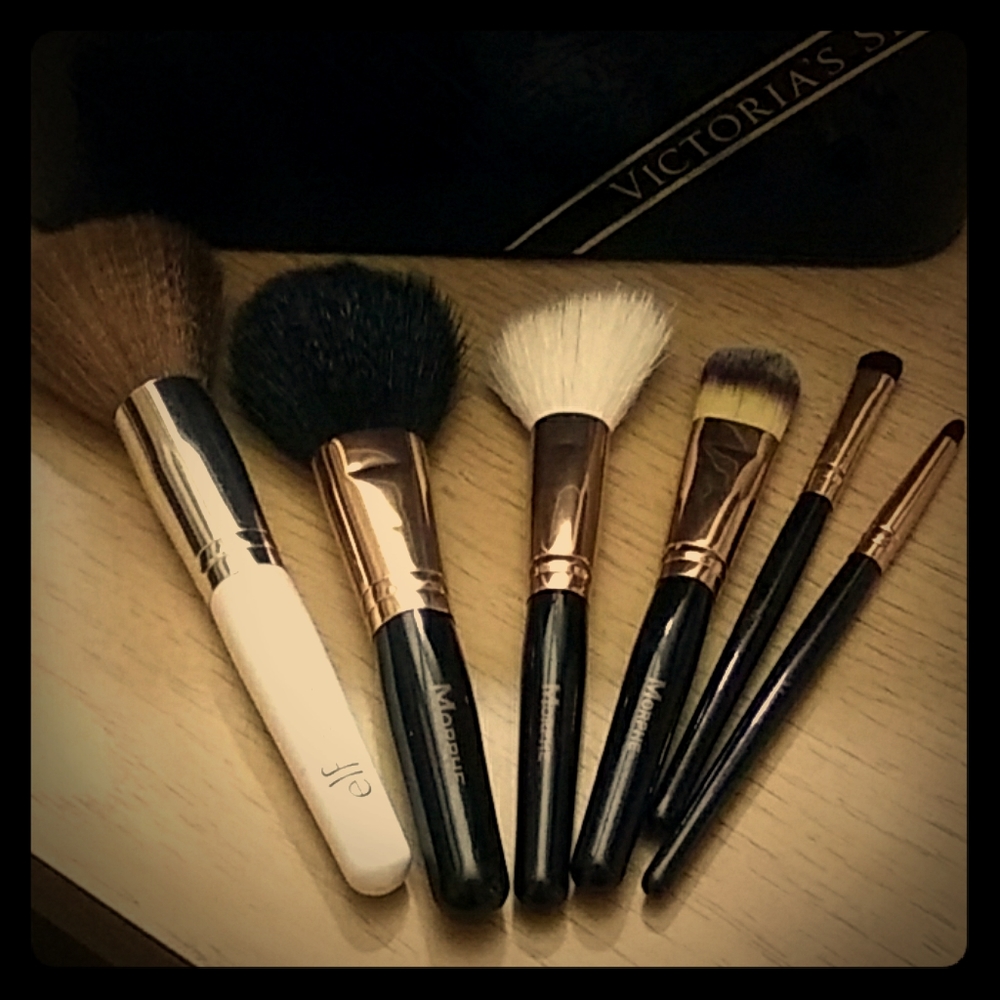Morphe brush set and ELF Face Brush.